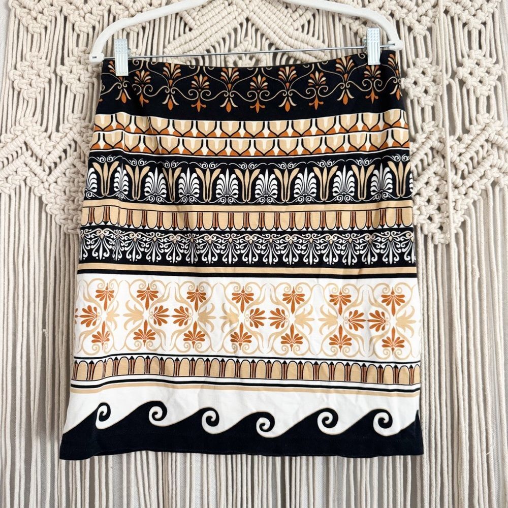 J.McLaughlin “Lucy” Pencil Skirt – Size 8 – Greek-Inspired Print – EUC